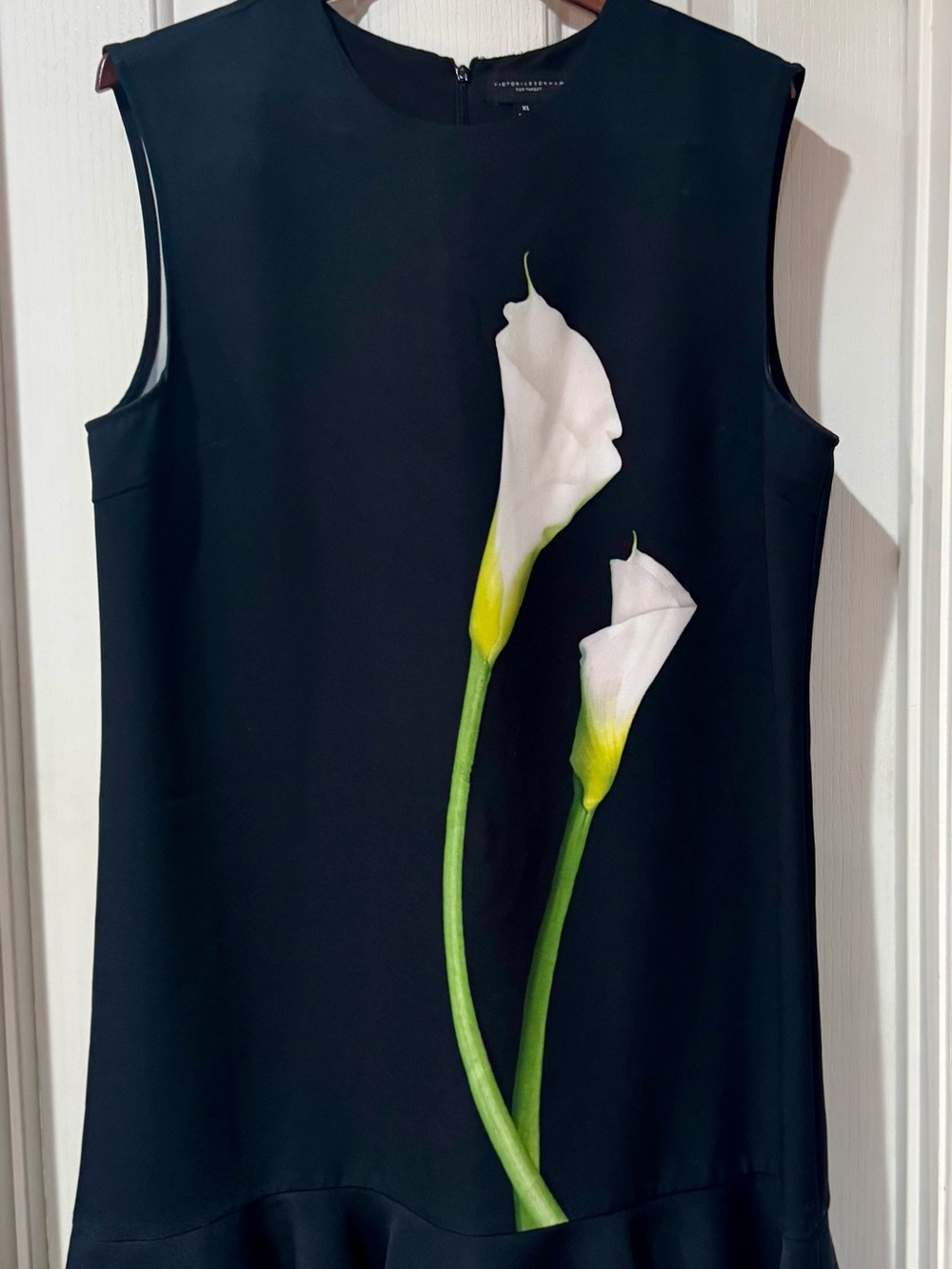 Sleeveless Black Floral Calla Lily Top